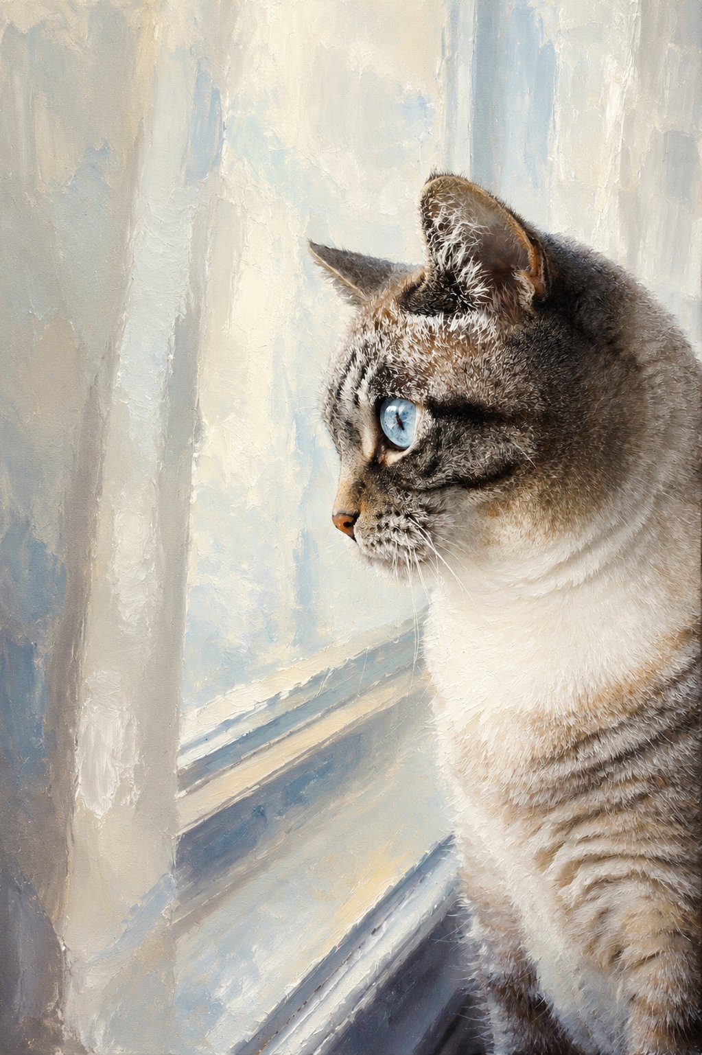 Finished classic painted cat portrait