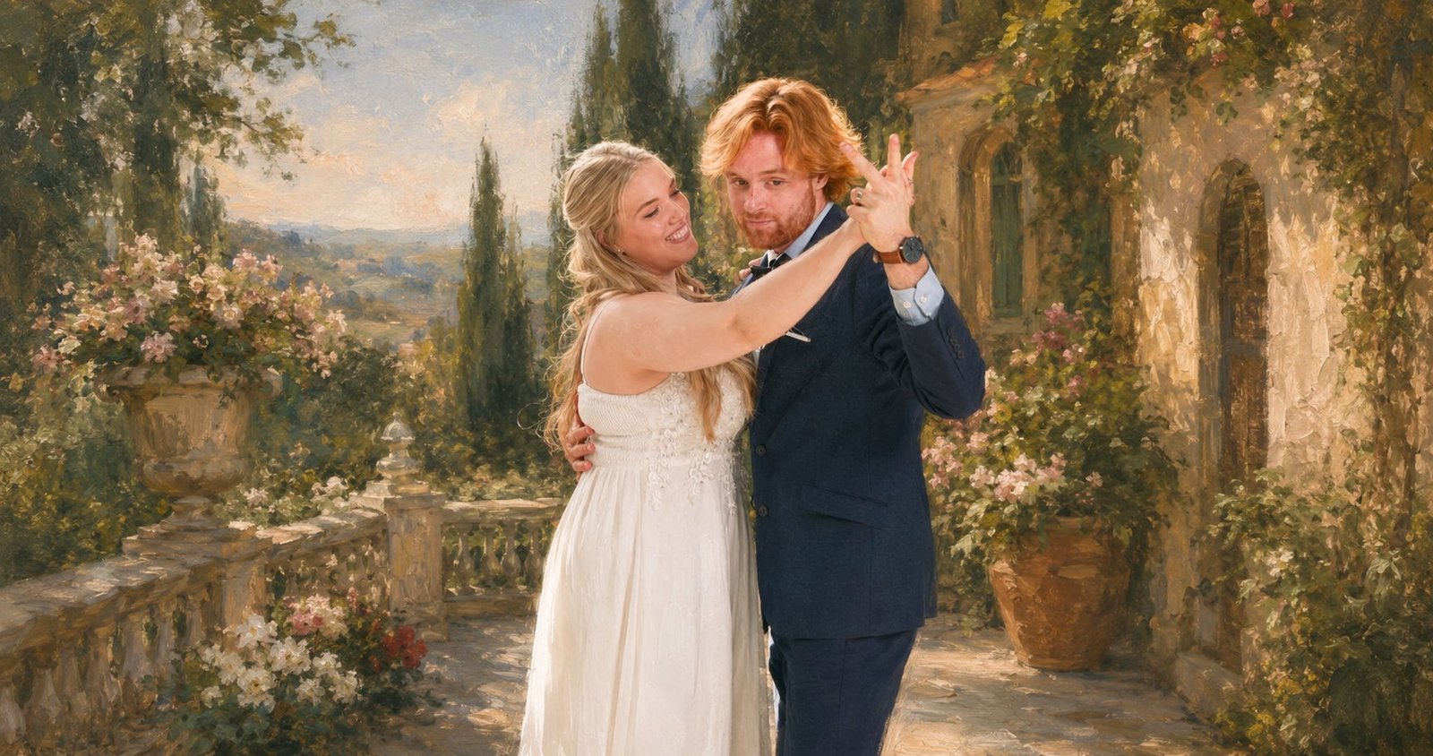 Finished European Romance wedding portrait artwork